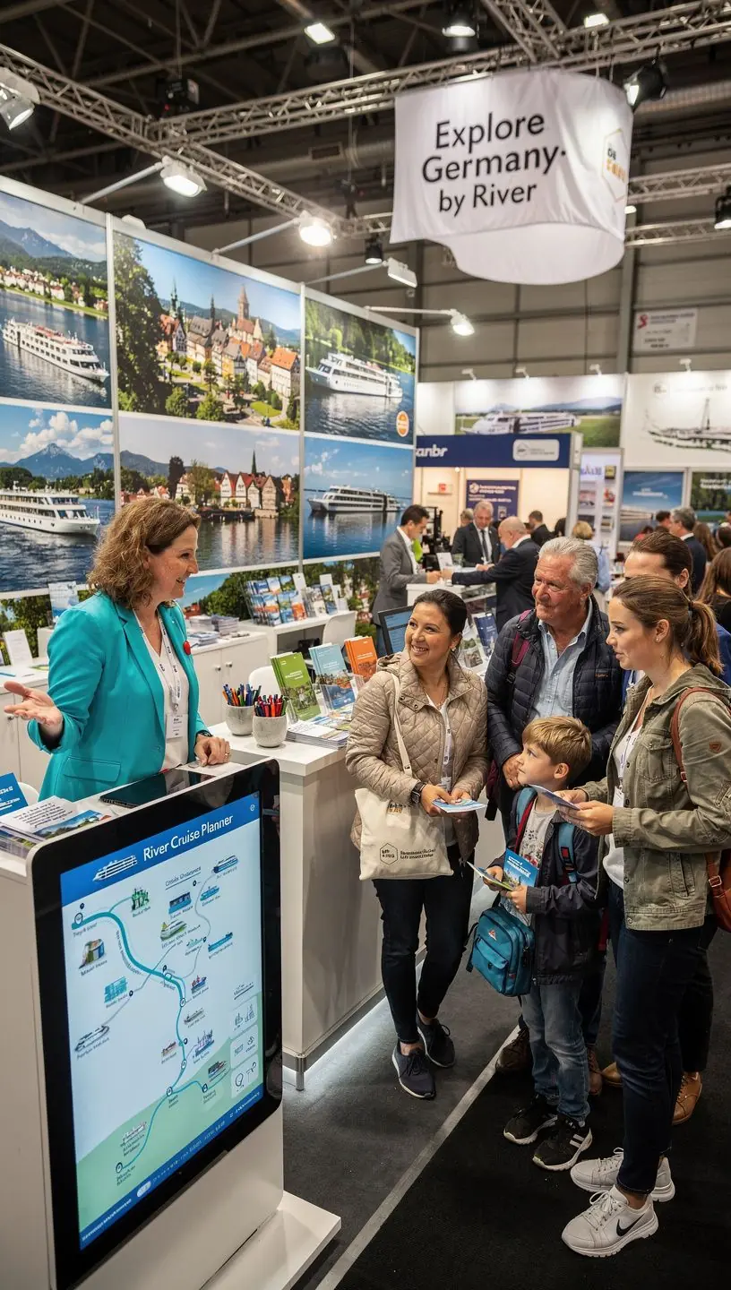 Mitarbeiter im Koordinationszentrum prüfen Reiseunterlagen für eine Flusskreuzfahrt